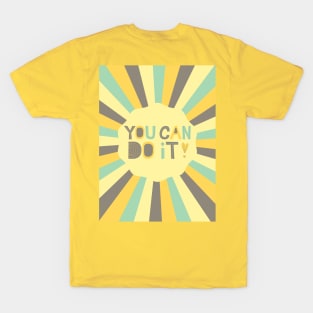 You Can Do It - Yellow Retro T-Shirt